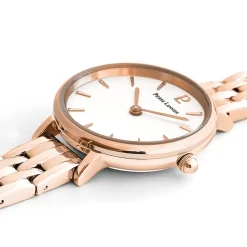 Damen Uhr NOVA Weiss Zifferblatt Roségold Edelstahl Armband
