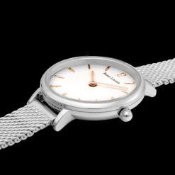 Damen Uhr NOVA Weiss Zifferblatt Silber Milanaise Armband