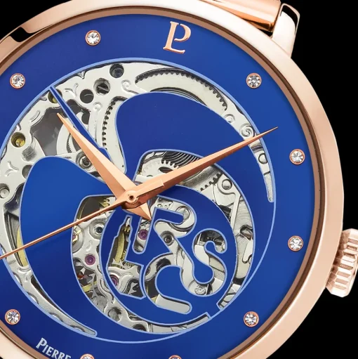Damen Uhr RCS Blau Zifferblatt Roségold Milanaise Armband