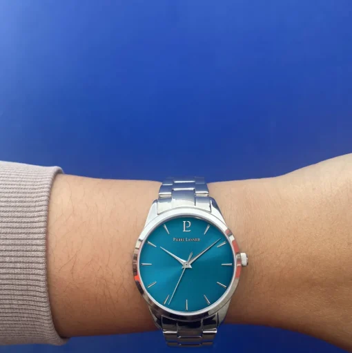 Damen Uhr ROXANE Blau Zifferblatt Silber Edelstahl Armband