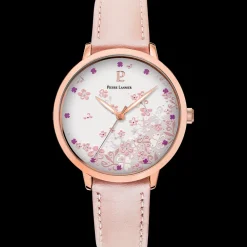 Damen Uhr TALLIA Weiss Zifferblatt Rosarot Leder Armband