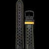 Herren Armband Perforiertes Leder Schwarz 22 MM