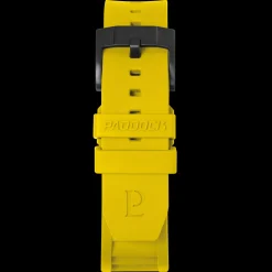 Herren Gelb Kautschuk FKM 22 MM Armband Schwarz Verschluss