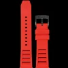 Herren Rot Kautschuk FKM 22 MM Armband Schwarz Verschluss