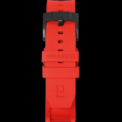Herren Rot Kautschuk FKM 22 MM Armband Schwarz Verschluss