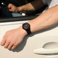 Herren Set PADDOCK Schwarz Zifferblatt Schwarz Milanaise Armband