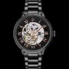 Herren Uhr AUTOMATIC Schwarz Zifferblatt Schwarz Edelstahl Armband