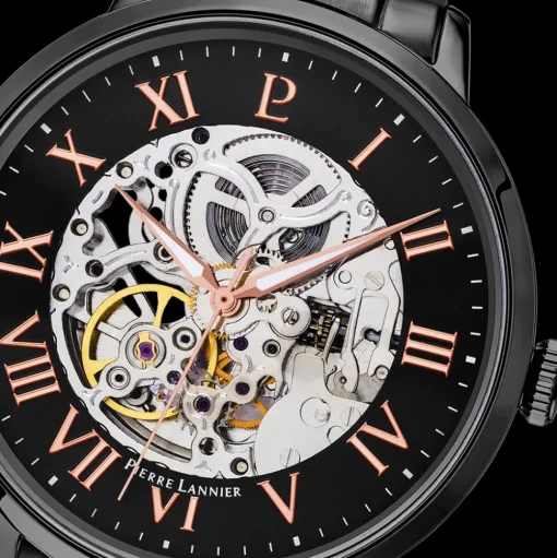 Herren Uhr AUTOMATIC Schwarz Zifferblatt Schwarz Edelstahl Armband