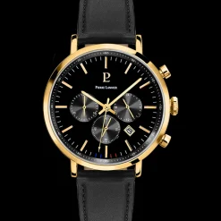 Herren Uhr BARON Schwarz Zifferblatt Schwarz Leder Armband