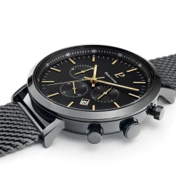 Herren Uhr BARON Schwarz Zifferblatt Schwarz Milanaise Armban
