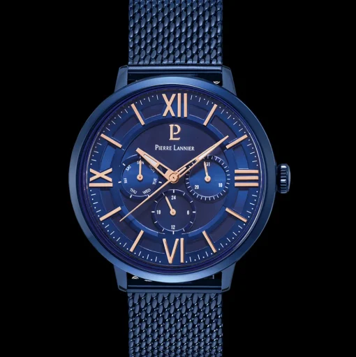 Herren Uhr BEAUCOUR Blau Zifferblatt Blau Milanaise Armban