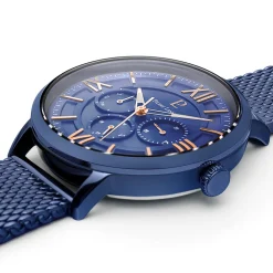Herren Uhr BEAUCOUR Blau Zifferblatt Blau Milanaise Armban