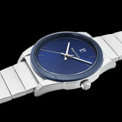Herren Uhr CANDIDE Blau Zifferblatt Silber Edelstahl Armband