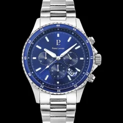 Herren Uhr CRONOS Blau Zifferblatt Silber Edelstahl Armband