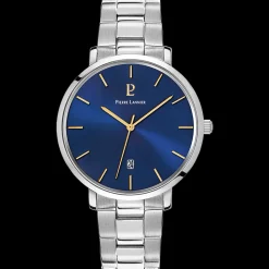 Herren Uhr ECHO Blau Zifferblatt Silber Edelstahl Armband