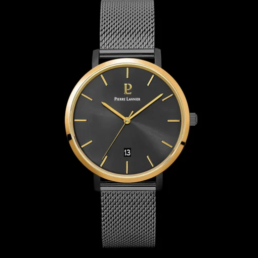 Herren Uhr ECHO Grau Zifferblatt Grau Milanaise Armband