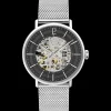 Herren Uhr GAIUS Schwarz Zifferblatt Silber Milanaise Armband
