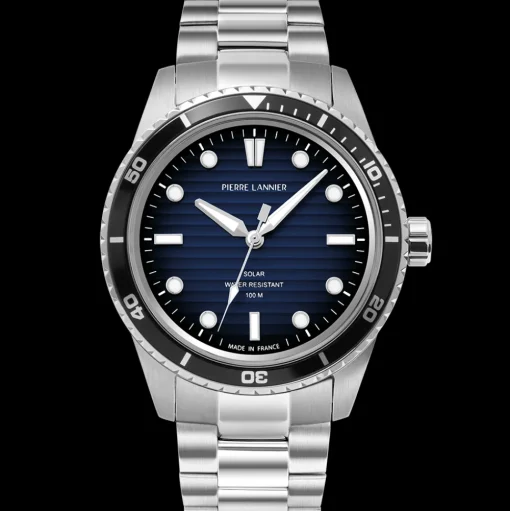 Herren Uhr INTI Blau Zifferblatt Blau Edelstahl 22 MM Armband