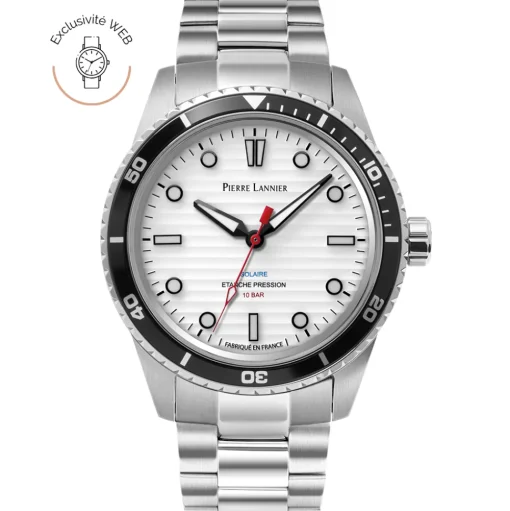 Herren Uhr INTI Weiß Zifferblatt Weiß Edelstahl 22 MM Armband