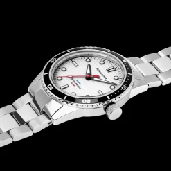 Herren Uhr INTI Weiß Zifferblatt Weiß Edelstahl 22 MM Armband