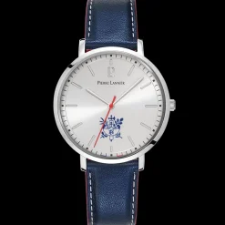 Herren Uhr ÉLYSÉE Silber Zifferblatt Blau Leder Armband