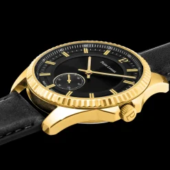 Herren Uhr METROPOLITAIN Schwarz Zifferblatt Schwarz Leder Armband