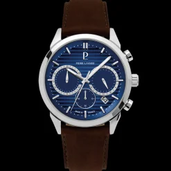 Herren Uhr MONARCK Blau Zifferblatt Braun Leder 22 MM Armband