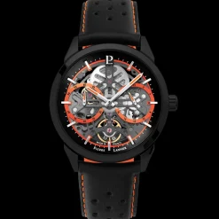 Herren Uhr MONARCK Schwarz Zifferblatt Schwarz Leder 22 MM Armband