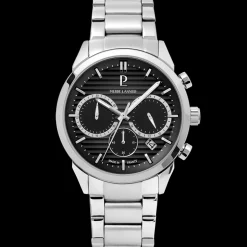 Herren Uhr MONARCK Schwarz Zifferblatt Silber Edelstahl 22 MM Armband