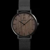 Herren Uhr NATURE Braun Zifferblatt Schwarz Milanaise Armband