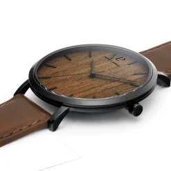 Herren Uhr NATURE Braun Zifferblatt Braun Leder Armband