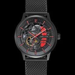 Herren Uhr PADDOCK Schwarz Zifferblatt Schwarz Milanaise 22 MM Armband