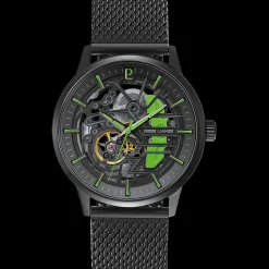 Herren Uhr PADDOCK Schwarz Zifferblatt Schwarz Milanaise 22 MM Armband