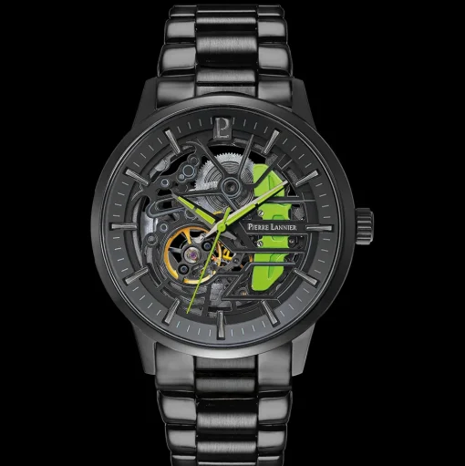 Herren Uhr PADDOCK Schwarz Zifferblatt Schwarz Edelstahl 22 MM Armband